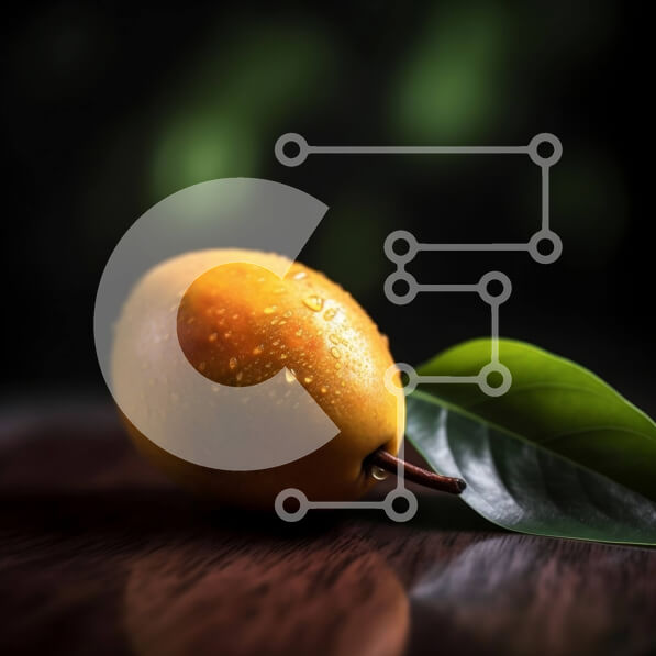 Σετ των 2 Intra Συλλεκτικό Ξύλινο Παζλ Plywood  4mm - Όμορφη εικόνα ενός ώριμου μάνγκο με σταγονίδια νερού Σε Ξύλινο Κουτί - Διαστάσεις: 10x10 cm – 25 κομμάτια