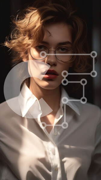 Intra Συλλεκτικό Ξύλινο Παζλ Plywood  4mm - Επαγγελματική εικόνα μιας γυναίκας με λευκό πουκάμισο και γυαλιά Σε Ξύλινο Κουτί - Διαστάσεις Puzzle: 10x10 cm – 25 κομμάτια