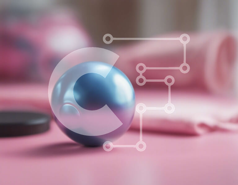 Intra Συλλεκτικό Ξύλινο Παζλ Plywood  4mm - Μπλε μπάλα σε ροζ επιφάνεια Σε Ξύλινο Κουτί - Διαστάσεις Puzzle: 10x10 cm – 25 κομμάτια