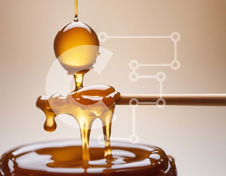 Σετ των 2 Intra Συλλεκτικό Ξύλινο Παζλ Plywood  4mm - Κοντινό πλάνο του μελιού που στάζει σε ξύλινο ραβδί Σε Ξύλινο Κουτί - Διαστάσεις: 10x10 cm – 25 κομμάτια