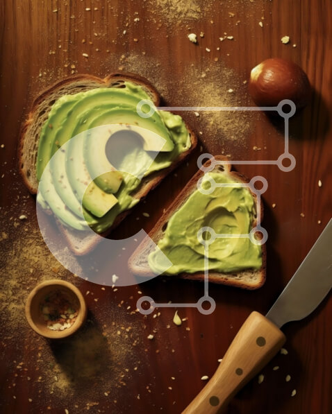 Σετ των 2 Intra Συλλεκτικό Ξύλινο Παζλ Plywood  4mm - Νόστιμη και υγιεινή συνταγή σάντουιτς με αβοκάντο Σε Ξύλινο Κουτί - Διαστάσεις: 10x10 cm – 25 κομμάτια