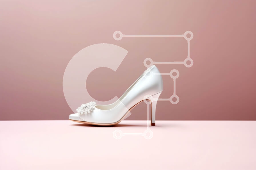 Intra Συλλεκτικό Ξύλινο Παζλ Plywood  4mm - Κομψά λευκά ψηλοτάκουνα παπούτσια σε ροζ επιφάνεια Σε Ξύλινο Κουτί - Διαστάσεις Puzzle: 10x10 cm – 25 κομμάτια