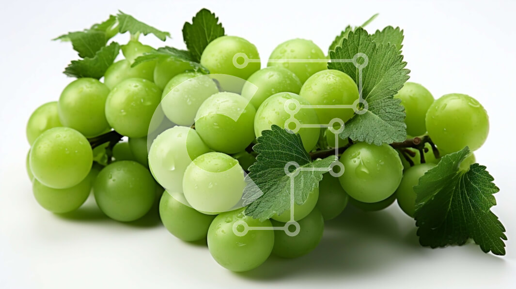 Σετ των 2 Intra Συλλεκτικό Ξύλινο Παζλ Plywood  4mm - Νόστιμη εικόνα των πράσινων σταφυλιών στο αμπέλι Σε Ξύλινο Κουτί - Διαστάσεις: 10x10 cm – 25 κομμάτια