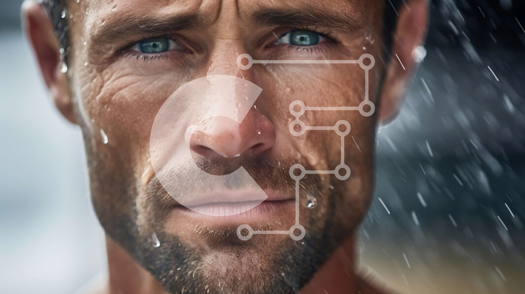 Intra Συλλεκτικό Ξύλινο Παζλ Plywood  4mm - Σοβαρός άνθρωπος που στέκεται στη βροχή Σε Ξύλινο Κουτί - Διαστάσεις Puzzle: 10x10 cm – 25 κομμάτια