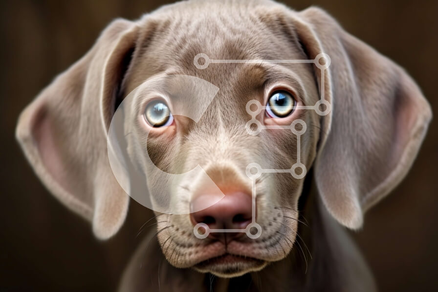 Σετ των 2 Intra Συλλεκτικό Ξύλινο Παζλ Plywood  4mm - Αξιολάτρευτη εικόνα ενός καφέ σκύλου με μεγάλα καστανά μάτια Σε Ξύλινο Κουτί - Διαστάσεις: 10x10 cm – 25 κομμάτια