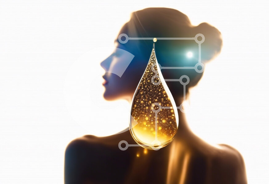 Intra Συλλεκτικό Ξύλινο Παζλ Plywood  4mm - Σιλουέτα γυναίκας με σταγόνα λαδιού που συμβολίζει την αυτοφροντίδα Σε Ξύλινο Κουτί - Διαστάσεις Puzzle: 10x10 cm – 25 κομμάτια