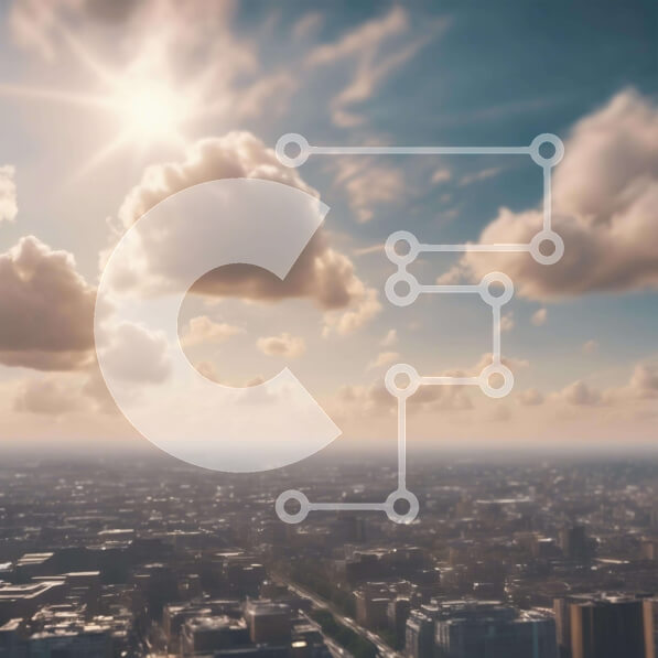 Intra Συλλεκτικό Ξύλινο Παζλ Plywood  4mm - Πανοραμικός ορίζοντας της πόλης με σύννεφα Σε Ξύλινο Κουτί - Διαστάσεις Puzzle: 10x10 cm – 25 κομμάτια