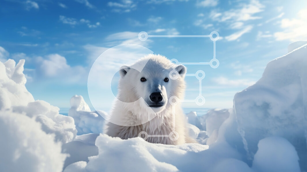 Intra Συλλεκτικό Ξύλινο Παζλ Plywood  4mm - Πολική αρκούδα που στέκεται στο χιόνι Σε Ξύλινο Κουτί - Διαστάσεις: 10x10 cm – 25 κομμάτια