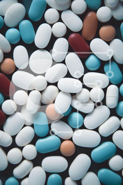 Intra Συλλεκτικό Ξύλινο Παζλ Plywood  4mm - Πολύχρωμες κάψουλες χαπιών διατεταγμένες σε διάφορα σχήματα και μεγέθη Σε Ξύλινο Κουτί - Διαστάσεις Puzzle: 10x10 cm – 25 κομμάτια