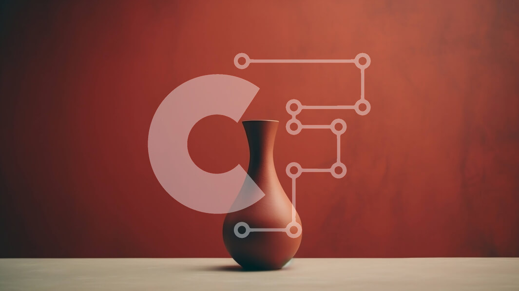 Intra Συλλεκτικό Ξύλινο Παζλ Plywood  4mm - Καφέ βάζο σε ξύλινο τραπέζι μπροστά από τον κόκκινο τοίχο Σε Ξύλινο Κουτί - Διαστάσεις Puzzle: 10x10 cm – 25 κομμάτια