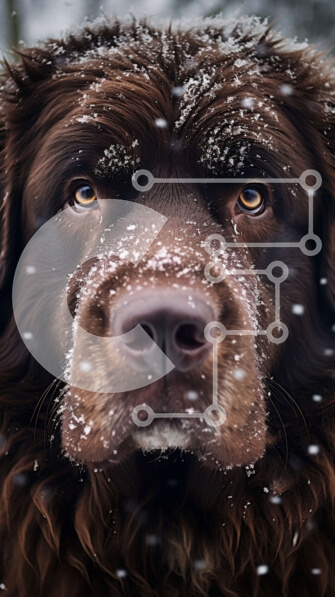 Σετ των 2 Intra Συλλεκτικό Ξύλινο Παζλ Plywood  4mm - Καφέ σκύλος με χιονισμένη γούνα Σε Ξύλινο Κουτί - Διαστάσεις: 10x10 cm – 25 κομμάτια