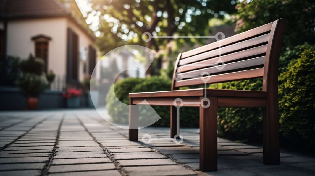 Intra Συλλεκτικό Ξύλινο Παζλ Plywood  4mm - Ξύλινος πάγκος στον κήπο με πράσινο και καταγάλανο ουρανό Σε Ξύλινο Κουτί - Διαστάσεις Puzzle: 10x10 cm – 25 κομμάτια