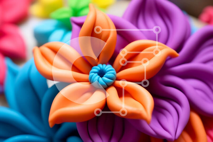 Intra Συλλεκτικό Ξύλινο Παζλ Plywood  4mm - Άποψη από κοντά της πολύχρωμης ανθοδέσμης σε βάζο Σε Ξύλινο Κουτί - Διαστάσεις: 10x10 cm – 25 κομμάτια