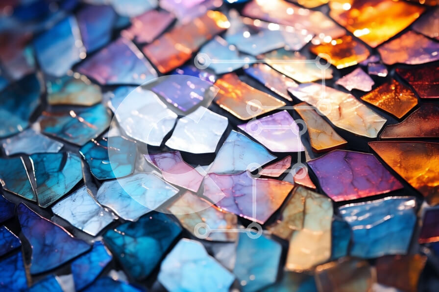 Intra Συλλεκτικό Ξύλινο Παζλ Plywood  4mm - Δονούμενο γεωμετρικό μωσαϊκό από γυαλί Σε Ξύλινο Κουτί - Διαστάσεις Puzzle: 10x10 cm – 25 κομμάτια