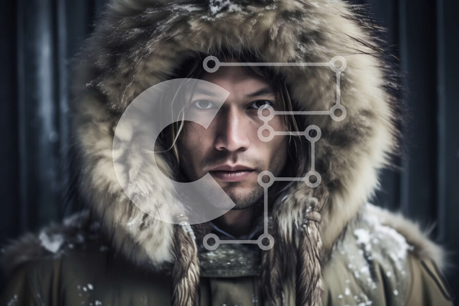 Intra Συλλεκτικό Ξύλινο Παζλ Plywood  4mm - Σοβαρός άνδρας με χειμερινή στολή κοιτάζοντας την κάμερα Σε Ξύλινο Κουτί - Διαστάσεις Puzzle: 10x10 cm – 25 κομμάτια