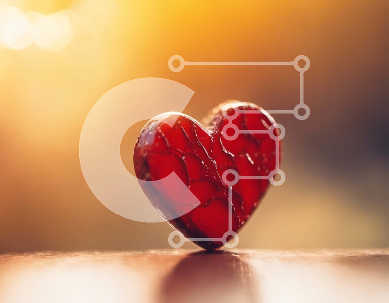 Intra Συλλεκτικό Ξύλινο Παζλ Plywood  4mm - Σπασμένη γυάλινη καρδιά σε ξύλινη επιφάνεια Σε Ξύλινο Κουτί - Διαστάσεις Puzzle: 10x10 cm – 25 κομμάτια