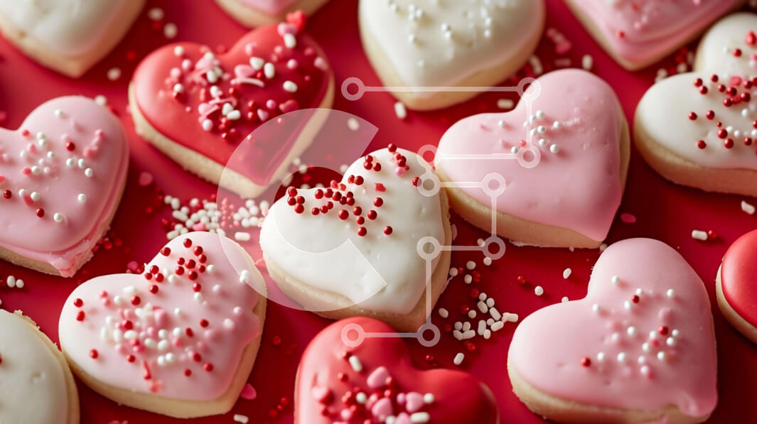 Σετ των 2 Intra Συλλεκτικό Ξύλινο Παζλ Plywood  4mm - Μπισκότα σε σχήμα καρδιάς με κόκκινα και λευκά πασπαλίσματα Σε Ξύλινο Κουτί - Διαστάσεις: 10x10 cm – 25 κομμάτια