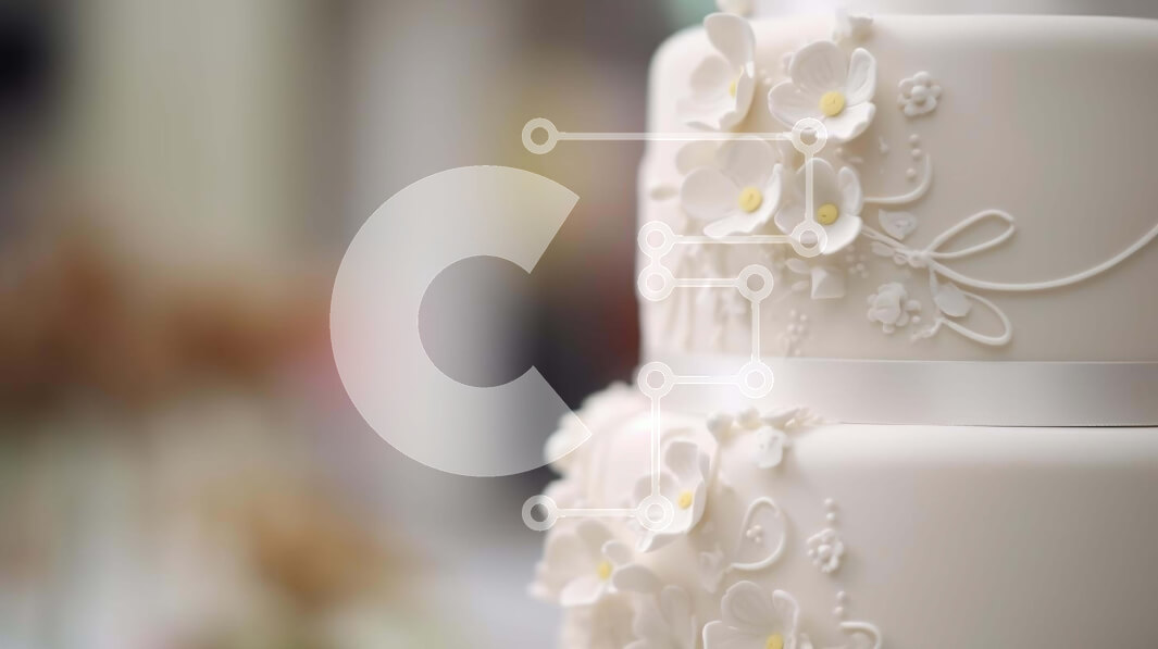 Σετ των 2 Intra Συλλεκτικό Ξύλινο Παζλ Plywood  4mm - Λευκή γαμήλια τούρτα τριών επιπέδων με λουλούδια και κορδέλες Σε Ξύλινο Κουτί - Διαστάσεις: 10x10 cm – 25 κομμάτια