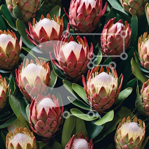 Intra Συλλεκτικό Ξύλινο Παζλ Plywood  4mm - Ροζ και άσπρα λουλούδια Πρωτέας Σε Ξύλινο Κουτί - Διαστάσεις: 10x10 cm – 25 κομμάτια