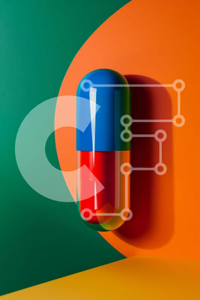 Intra Συλλεκτικό Ξύλινο Παζλ Plywood  4mm - Πολύχρωμο χάπι σε ζωντανό φόντο Σε Ξύλινο Κουτί - Διαστάσεις Puzzle: 10x10 cm – 25 κομμάτια