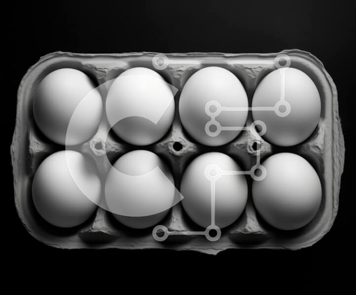 Σετ των 2 Intra Συλλεκτικό Ξύλινο Παζλ Plywood  4mm - Αυγά σε χαρτόκουτο Σε Ξύλινο Κουτί - Διαστάσεις: 10x10 cm – 25 κομμάτια