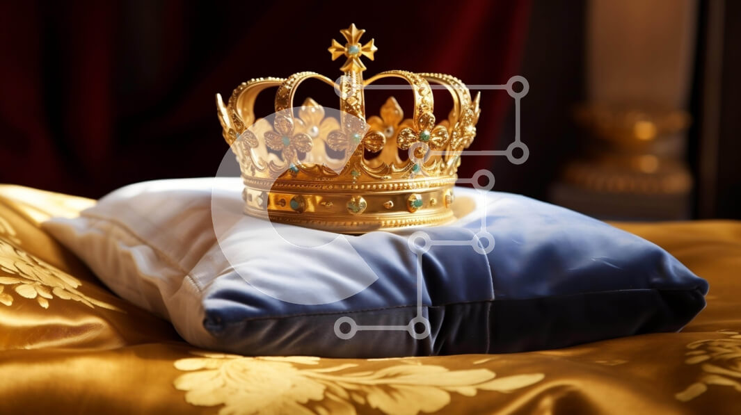 Intra Συλλεκτικό Ξύλινο Παζλ Plywood  4mm - Χρυσό στέμμα σε διακοσμητικό μαξιλάρι Σε Ξύλινο Κουτί - Διαστάσεις: 10x10 cm – 25 κομμάτια