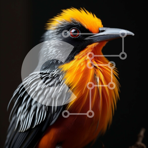 Intra Συλλεκτικό Ξύλινο Παζλ Plywood  4mm - Εκπληκτική εικόνα ενός πολύχρωμου πουλιού σκαρφαλωμένο σε ένα κλαδί Σε Ξύλινο Κουτί - Διαστάσεις: 10x10 cm – 25 κομμάτια