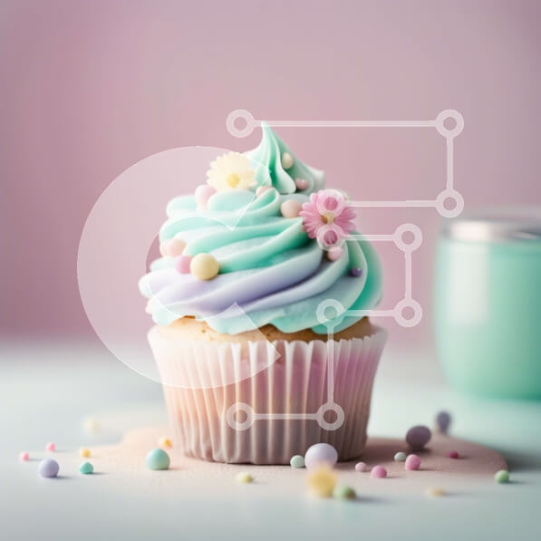 Σετ των 2 Intra Συλλεκτικό Ξύλινο Παζλ Plywood  4mm - Νόστιμο Cupcake με Blue Frosting και Πολύχρωμα Πασπαλίσματα Σε Ξύλινο Κουτί - Διαστάσεις: 10x10 cm – 25 κομμάτια