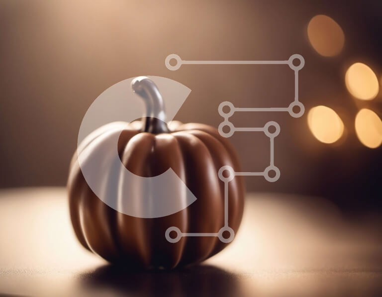 Σετ των 2 Intra Συλλεκτικό Ξύλινο Παζλ Plywood  4mm - Κολοκύθα σοκολάτας σε άδειο τραπέζι Σε Ξύλινο Κουτί - Διαστάσεις: 10x10 cm – 25 κομμάτια