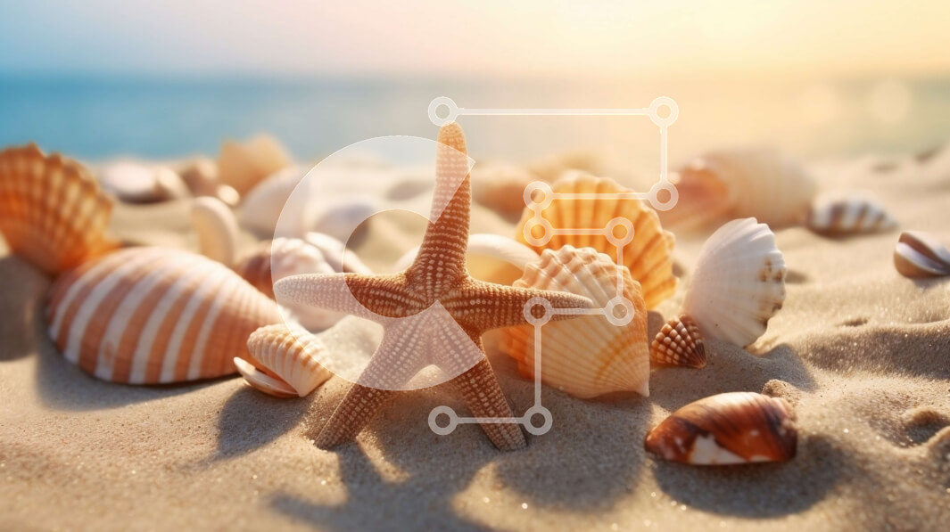 Intra Συλλεκτικό Ξύλινο Παζλ Plywood  4mm - Εκπληκτικό ηλιοβασίλεμα στην παραλία με αστερίες και κοχύλια Σε Ξύλινο Κουτί - Διαστάσεις Puzzle: 10x10 cm – 25 κομμάτια