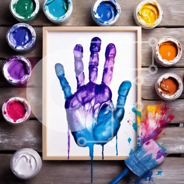 Intra Συλλεκτικό Ξύλινο Παζλ Plywood  4mm - Ζωγραφική ζωγραφική στο χέρι με πολύχρωμα πινέλα Σε Ξύλινο Κουτί - Διαστάσεις Puzzle: 10x10 cm – 25 κομμάτια