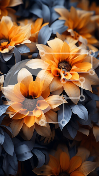 Σετ των 2 Intra Συλλεκτικό Ξύλινο Παζλ Plywood  4mm - Όμορφη φλοράλ σύνθεση σε ζωηρά χρώματα Σε Ξύλινο Κουτί - Διαστάσεις: 10x10 cm – 25 κομμάτια