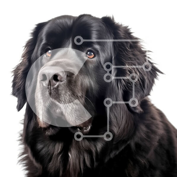 Intra Συλλεκτικό Ξύλινο Παζλ Plywood  4mm - Όμορφη εικόνα ενός μαύρου σκύλου της Νέας Γης Σε Ξύλινο Κουτί - Διαστάσεις: 10x10 cm – 25 κομμάτια