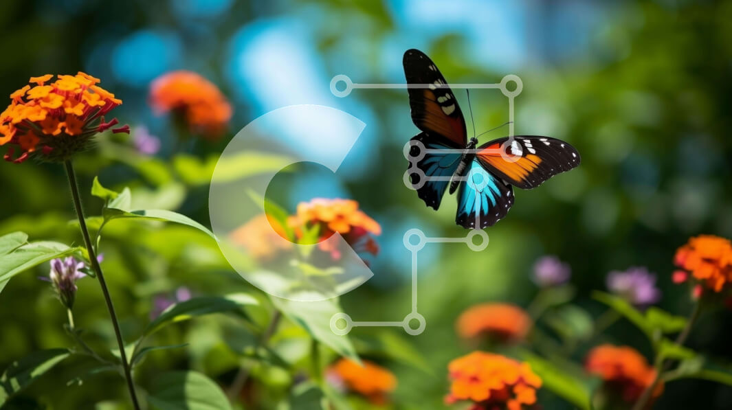 Intra Συλλεκτικό Ξύλινο Παζλ Plywood  4mm - Πολύχρωμη πεταλούδα κατά την πτήση Σε Ξύλινο Κουτί - Διαστάσεις: 10x10 cm – 25 κομμάτια