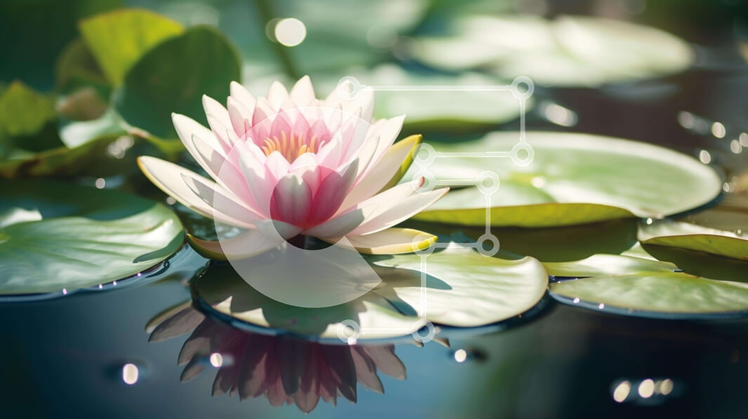 Intra Συλλεκτικό Ξύλινο Παζλ Plywood  4mm - Μονό ροζ νούφαρο σε φυσικό περιβάλλον Σε Ξύλινο Κουτί - Διαστάσεις: 10x10 cm – 25 κομμάτια