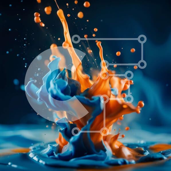 Intra Συλλεκτικό Ξύλινο Παζλ Plywood  4mm - Πολύχρωμες πιτσιλιές χρωμάτων στο νερό - αφηρημένη φωτογραφία Σε Ξύλινο Κουτί - Διαστάσεις Puzzle: 10x10 cm – 25 κομμάτια