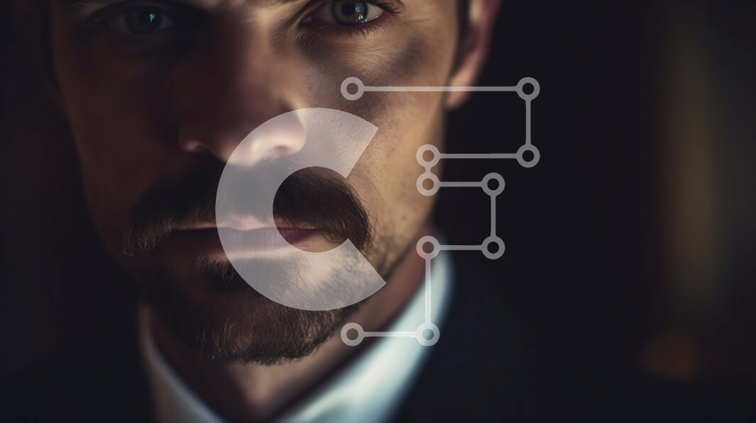 Intra Συλλεκτικό Ξύλινο Παζλ Plywood  4mm - Πορτρέτο ενός σοβαρού άνδρα με κοστούμι και γραβάτα με γένια και μουστάκι Σε Ξύλινο Κουτί - Διαστάσεις Puzzle: 10x10 cm – 25 κομμάτια