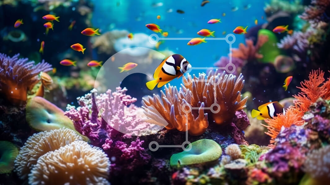 Intra Συλλεκτικό Ξύλινο Παζλ Plywood  4mm - Ζωντανή εικόνα ενός κοραλλιογενούς υφάλου με ψάρια στον ωκεανό Σε Ξύλινο Κουτί - Διαστάσεις: 10x10 cm – 25 κομμάτια