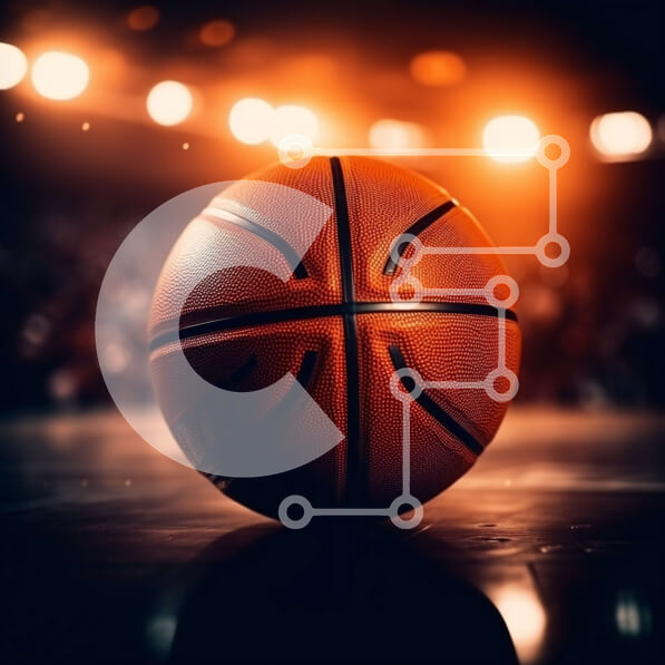 Intra Συλλεκτικό Ξύλινο Παζλ Plywood  4mm - Μπάσκετ στο σκοτεινό γήπεδο με φωτεινά φώτα Σε Ξύλινο Κουτί - Διαστάσεις Puzzle: 10x10 cm – 25 κομμάτια