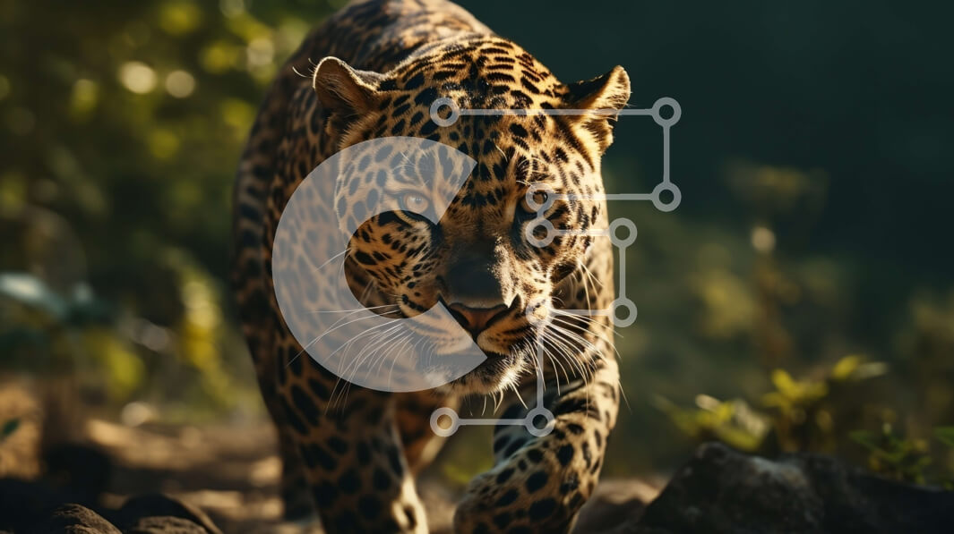 Σετ των 2 Intra Συλλεκτικό Ξύλινο Παζλ Plywood  4mm - Ισχυρό Jaguar σε φυσικό βιότοπο Σε Ξύλινο Κουτί - Διαστάσεις: 10x10 cm – 25 κομμάτια