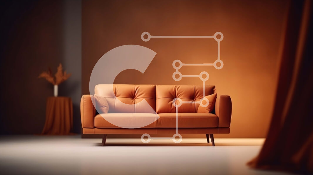 Intra Συλλεκτικό Ξύλινο Παζλ Plywood  4mm - Καφέ δερμάτινος καναπές σε δωμάτιο με χαμηλό φωτισμό με φόντο κόκκινη κουρτίνα Σε Ξύλινο Κουτί - Διαστάσεις Puzzle: 10x10 cm – 25 κομμάτια