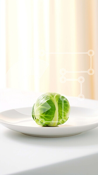 Intra Συλλεκτικό Ξύλινο Παζλ Plywood  4mm - Μπρόκολο σε λευκό πιάτο Σε Ξύλινο Κουτί - Διαστάσεις: 10x10 cm – 25 κομμάτια