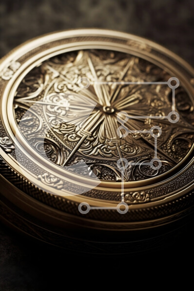 Intra Συλλεκτικό Ξύλινο Παζλ Plywood  4mm - Όμορφο χρυσό ρολόι τσέπης με γκραβούρες Σε Ξύλινο Κουτί - Διαστάσεις: 10x10 cm – 25 κομμάτια