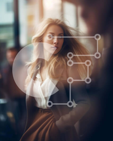 Intra Συλλεκτικό Ξύλινο Παζλ Plywood  4mm - Ξανθιά γυναίκα με μακριά μαλλιά σε εσωτερικό χώρο Σε Ξύλινο Κουτί - Διαστάσεις Puzzle: 10x10 cm – 25 κομμάτια