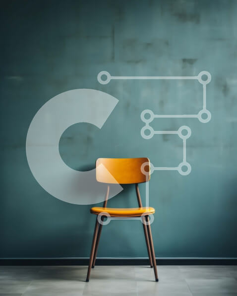 Intra Συλλεκτικό Ξύλινο Παζλ Plywood  4mm - Ξύλινη καρέκλα μπροστά από τον πράσινο τοίχο Σε Ξύλινο Κουτί - Διαστάσεις Puzzle: 10x10 cm – 25 κομμάτια