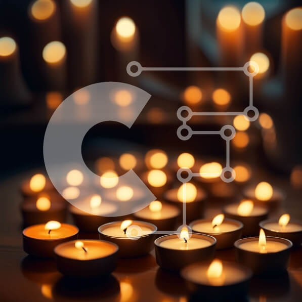 Intra Συλλεκτικό Ξύλινο Παζλ Plywood  4mm - Ειρηνική εικόνα αναμμένων κεριών σε ένα δωμάτιο με χαμηλό φωτισμό Σε Ξύλινο Κουτί - Διαστάσεις: 10x10 cm – 25 κομμάτια