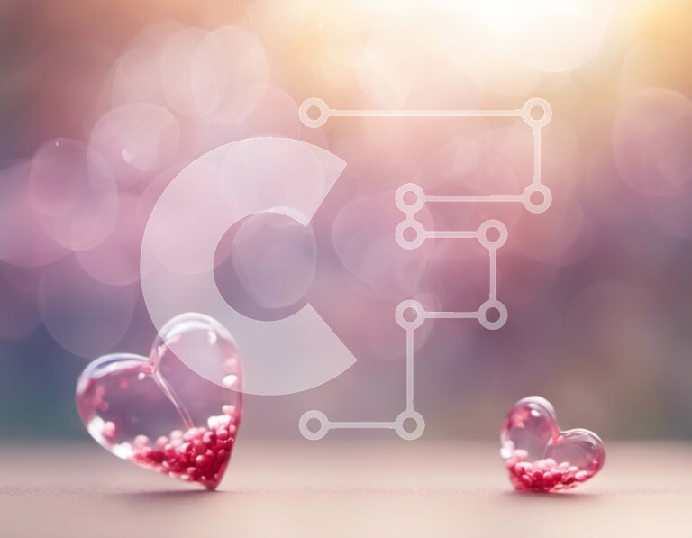 Intra Συλλεκτικό Ξύλινο Παζλ Plywood  4mm - Γυάλινα μπιχλιμπίδια σε σχήμα καρδιάς στο τραπέζι Σε Ξύλινο Κουτί - Διαστάσεις Puzzle: 10x10 cm – 25 κομμάτια