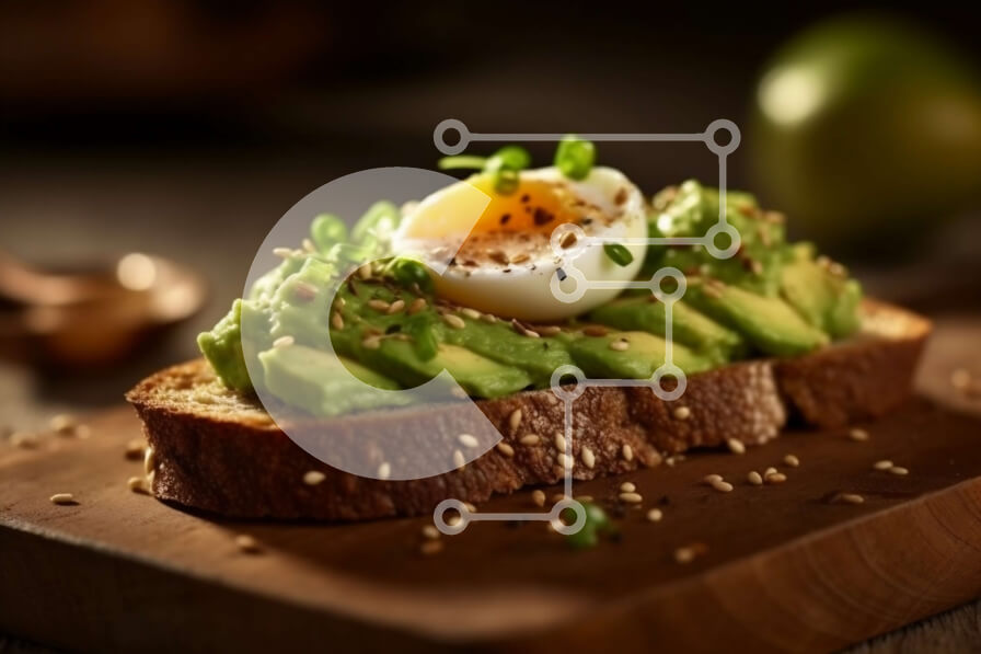 Σετ των 2 Intra Συλλεκτικό Ξύλινο Παζλ Plywood  4mm - Νόστιμη και θρεπτική συνταγή σάντουιτς με αβοκάντο και αυγά Σε Ξύλινο Κουτί - Διαστάσεις: 10x10 cm – 25 κομμάτια