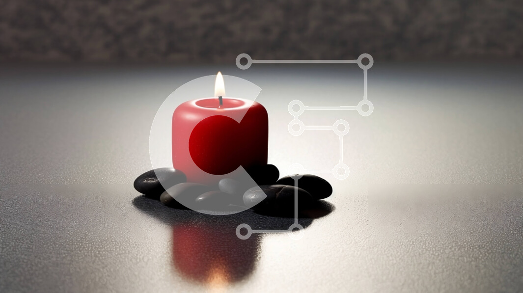 Intra Συλλεκτικό Ξύλινο Παζλ Plywood  4mm - Όμορφη εικόνα ενός κόκκινου κεριού σε ένα τραπέζι με μαύρες πέτρες Σε Ξύλινο Κουτί - Διαστάσεις: 10x10 cm – 25 κομμάτια