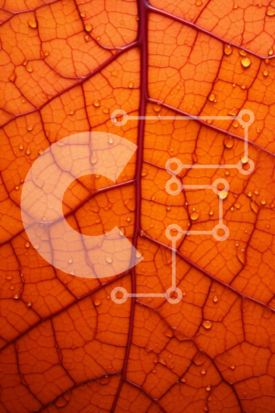 Σετ των 2 Intra Συλλεκτικό Ξύλινο Παζλ Plywood  4mm - Όμορφη μακρο λήψη φύλλου πορτοκαλιού με σταγονίδια νερού Σε Ξύλινο Κουτί - Διαστάσεις: 10x10 cm – 25 κομμάτια